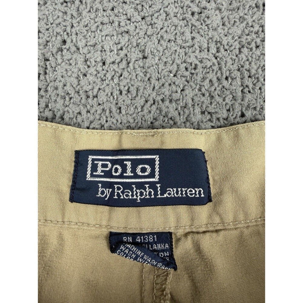 Vintage Polo Ralph Lauren Shorts Mens 42 Khaki Pleated Tyler Short Classic - Picture 3 of 10
